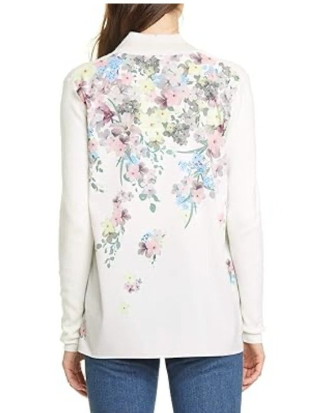 Ted Baker Cardigan Womens Small Ivory Mayia Pergola Woven Back